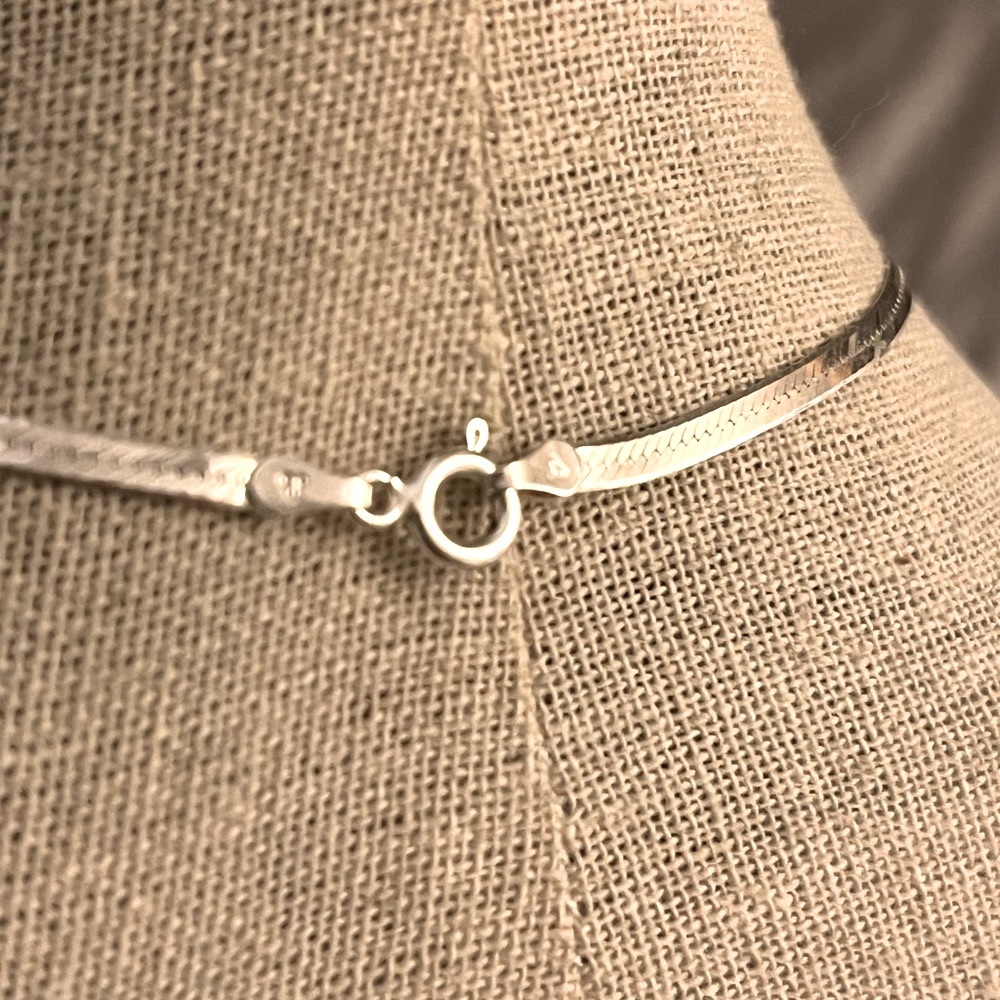N345 Long sterling silver 925 herringbone necklace chain 24” - Picture 7 of 7